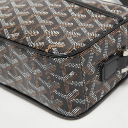 Pre Owned Goyard Black Goyardine Coated Canvas Sac Cap Vert Crossbody Bag