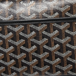 Pre Owned Goyard Black Goyardine Coated Canvas Sac Cap Vert Crossbody Bag