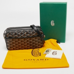 Pre Owned Goyard Black Goyardine Coated Canvas Sac Cap Vert Crossbody Bag