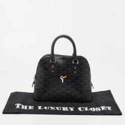 Goyard Black Goyardine Coated Canvas and Leather Vendome Satchel