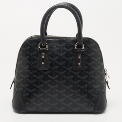 Goyard Black Goyardine Coated Canvas and Leather Vendome Satchel