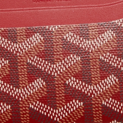 Pre Owned Goyard Red Goyardine Coated Canvas and Leather Saint Sulpice Card Holder
