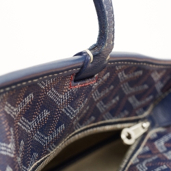 Pre Owned Goyard Navy Blue Goyardine Coated Canvas Artois PM Tote