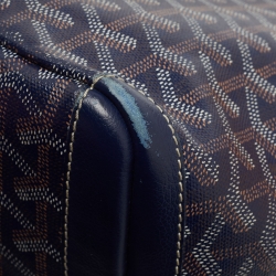 Pre Owned Goyard Navy Blue Goyardine Coated Canvas Artois PM Tote