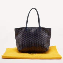 Pre Owned Goyard Navy Blue Goyardine Coated Canvas Artois PM Tote