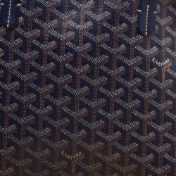 Pre Owned Goyard Navy Blue Goyardine Coated Canvas Artois PM Tote