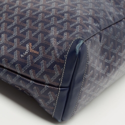 Pre Owned Goyard Navy Blue Goyardine Coated Canvas Artois PM Tote