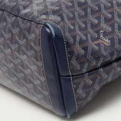 Pre Owned Goyard Navy Blue Goyardine Coated Canvas Artois PM Tote