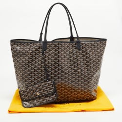 Pre Owned Goyard Black Goyardine Coated Canvas and Leather Saint Louis GM Tote