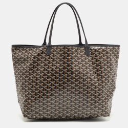 Pre Owned Goyard Black Goyardine Coated Canvas and Leather Saint Louis GM Tote