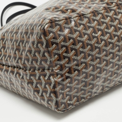 Pre Owned Goyard Black Goyardine Coated Canvas and Leather Saint Louis GM Tote