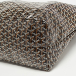 Pre Owned Goyard Black Goyardine Coated Canvas and Leather Saint Louis GM Tote