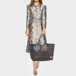 Pre Owned Goyard Black Goyardine Coated Canvas Saint Louis GM Tote