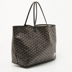 Pre Owned Goyard Black Goyardine Coated Canvas Saint Louis GM Tote