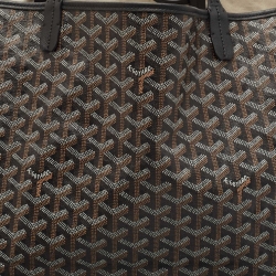 Pre Owned Goyard Black Goyardine Coated Canvas Saint Louis GM Tote