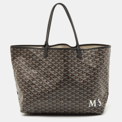 Pre Owned Goyard Black Goyardine Coated Canvas Saint Louis GM Tote