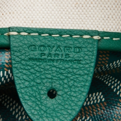 Pre Owned Goyard Green Goyardine Coated Canvas and Leather Artois PM Tote