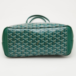 Pre Owned Goyard Green Goyardine Coated Canvas and Leather Artois PM Tote