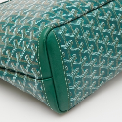 Pre Owned Goyard Green Goyardine Coated Canvas and Leather Artois PM Tote