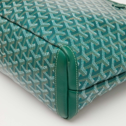 Pre Owned Goyard Green Goyardine Coated Canvas and Leather Artois PM Tote