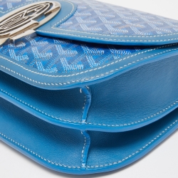 Pre Owned Goyard Blue Goyardine Coated Canvas 223 PM Shoulder Bag