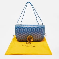 Pre Owned Goyard Blue Goyardine Coated Canvas 223 PM Shoulder Bag