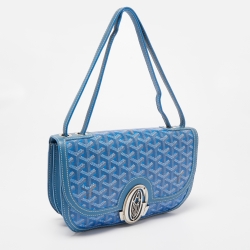 Pre Owned Goyard Blue Goyardine Coated Canvas 223 PM Shoulder Bag