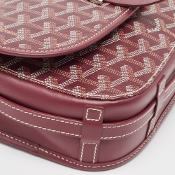 Pre Owned Goyard Burgundy Goyardine Coated Canvas Belvedere ll PM Shoulder Bag