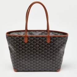 Pre Owned Goyard Brown Goyardine Coated Canvas and Leather Artois MM Tote