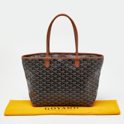 Pre Owned Goyard Brown Goyardine Coated Canvas and Leather Artois MM Tote