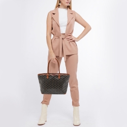 Pre Owned Goyard Brown Goyardine Coated Canvas and Leather Artois MM Tote