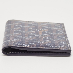 Pre Owned Goyard Navy Blue Goyardine Coated Canvas Saint Marc Card Holder