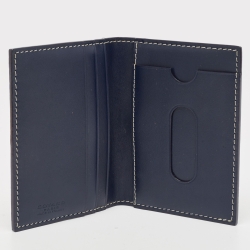 Pre Owned Goyard Navy Blue Goyardine Coated Canvas Saint Marc Card Holder
