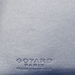 Pre Owned Goyard Navy Blue Goyardine Coated Canvas Saint Marc Card Holder