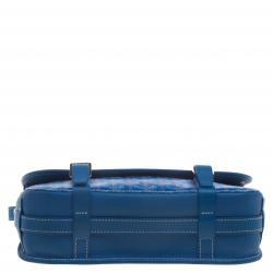Pre Owned Goyard Blue Chevron Print Coated Canvas Belvedere MM Saddle Bag
