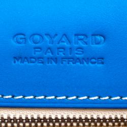 Pre Owned Goyard Blue Chevron Print Coated Canvas Belvedere MM Saddle Bag
