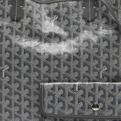 Pre Owned Goyard Grey Goyardine Coated Canvas and Leather Saint Louis PM Tote