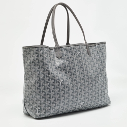 Pre Owned Goyard Grey Goyardine Coated Canvas and Leather Saint Louis PM Tote