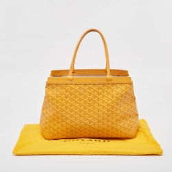 Pre Owned Goyard Yellow Goyardine Coated Canvas and Leather Bellechasse PM Tote