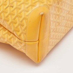 Pre Owned Goyard Yellow Goyardine Coated Canvas and Leather Bellechasse PM Tote