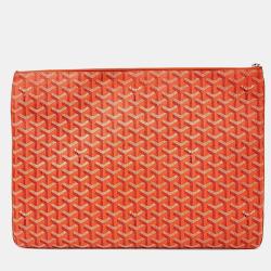 Goyard Orange Goyardine Canvas Senna GM Pouch