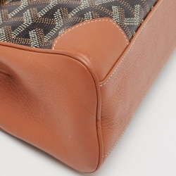 Pre Owned Goyard Brown Goyardine Coated Canvas and Leather Mini Saigon Top Handle Bag