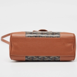 Pre Owned Goyard Brown Goyardine Coated Canvas and Leather Mini Saigon Top Handle Bag