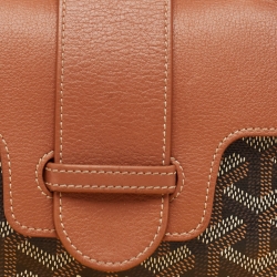 Pre Owned Goyard Brown Goyardine Coated Canvas and Leather Mini Saigon Top Handle Bag