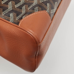 Pre Owned Goyard Brown Goyardine Coated Canvas and Leather Mini Saigon Top Handle Bag