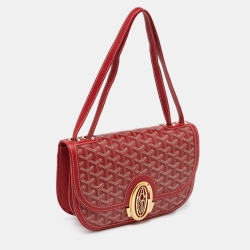 Goyard Red Goyardine Coated Canvas and Leather 223 PM Bag