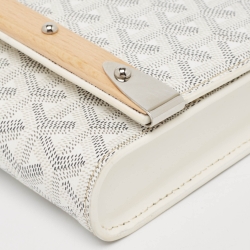 Pre Owned Goyard White Goyardine Coated Canvas Monte Carlo Bois Shoulder Bag