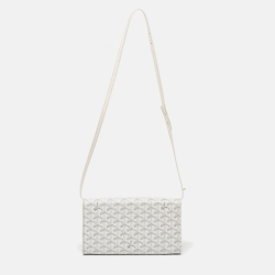 Pre Owned Goyard White Goyardine Coated Canvas Monte Carlo Bois Shoulder Bag