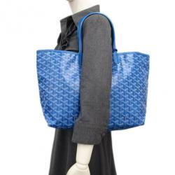 Pre Owned Goyard Coated Blue Canvas Saint Louis Tote PM