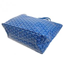 Pre Owned Goyard Coated Blue Canvas Saint Louis Tote PM
